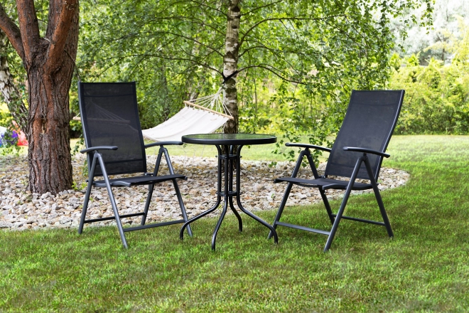 Round Garden Table 80 cm with Parasol Hole