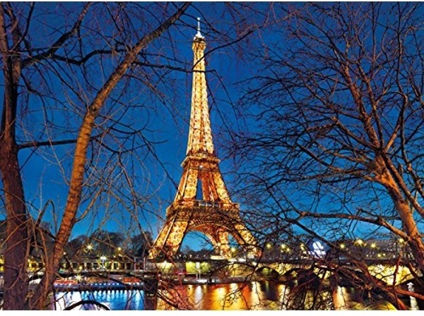 Iconic Paris motif in a night glow