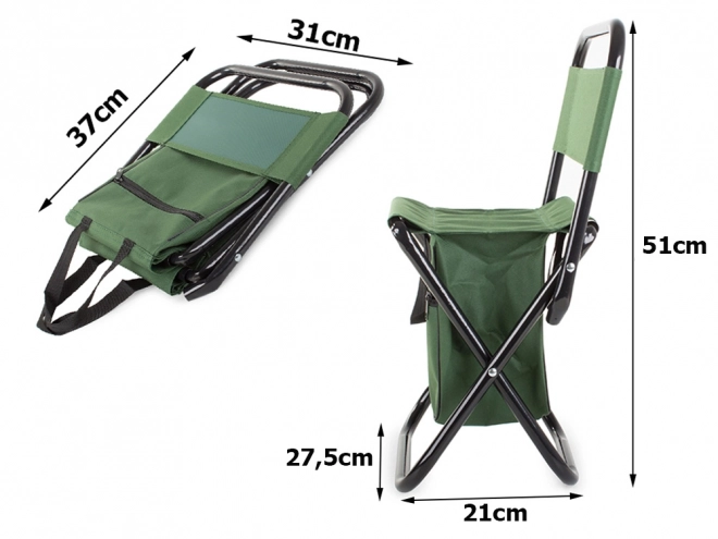 Folding Fishing Chair with Backrest and Bag