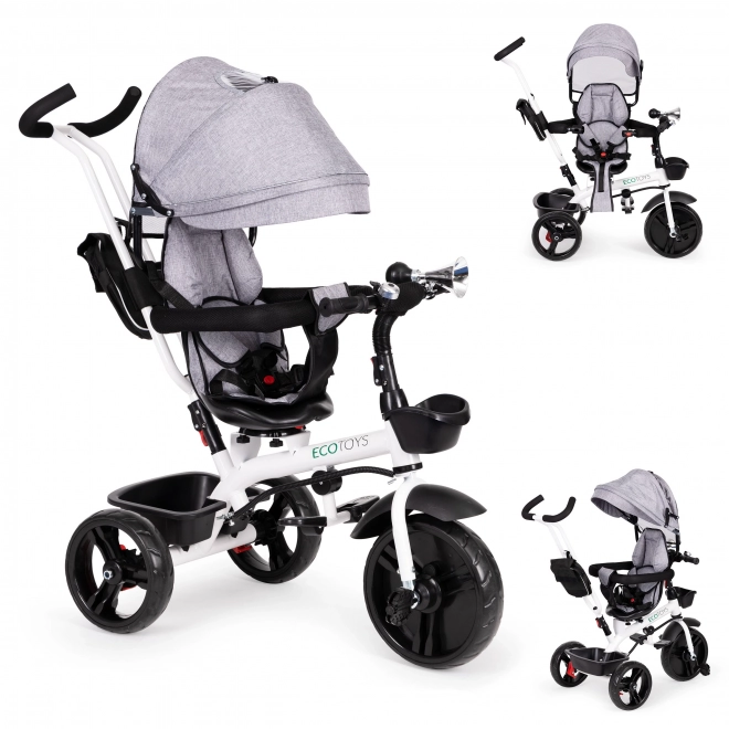 EcoToys Gray Tricycle Stroller