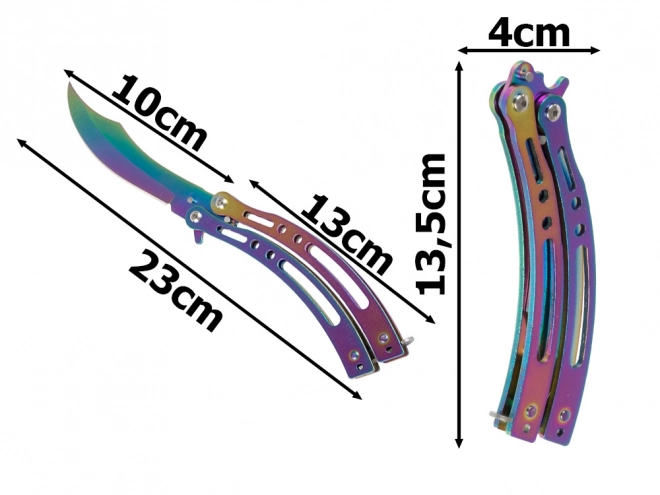 Butterfly Knife with Iridescent Finish