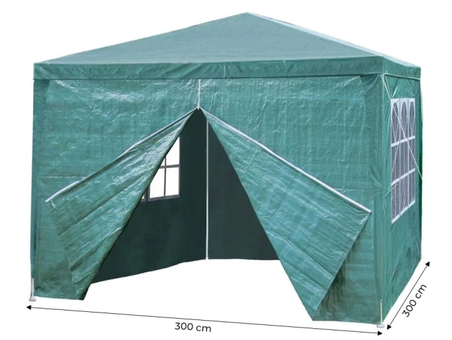 Garden Tent Pavilion with Removable Sidewalls 3x3 m Green