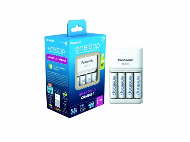 Smart and Quick Battery Charger with 4 AA Batteries