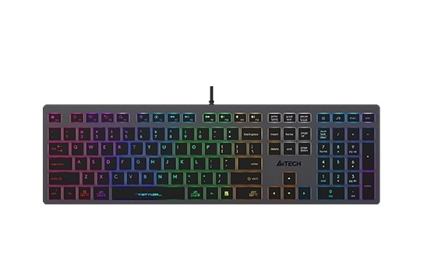 Keyboard with neon backlighting
