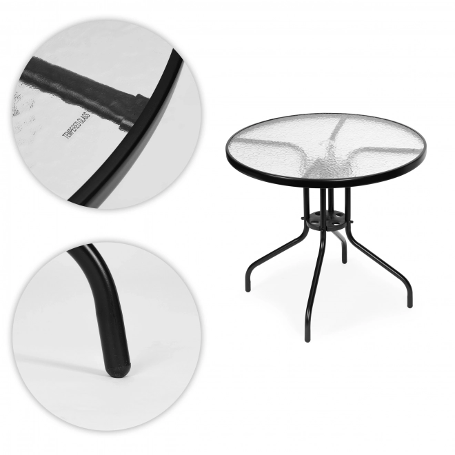 Round Garden Table 80 cm with Parasol Hole
