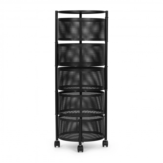 Konyhai rendező forgó polcokkal, 5 szintes, fémből készült, ModernHome