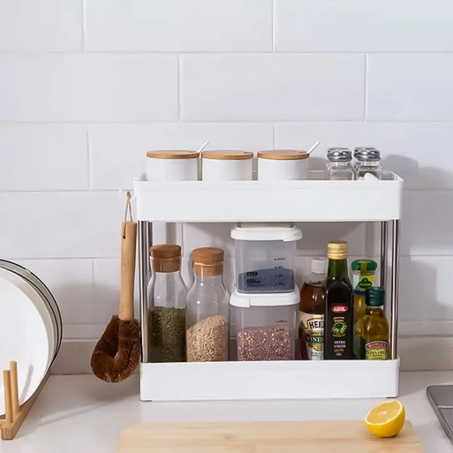 Scaffale di plastica per bagno con 4 ripiani e ruote