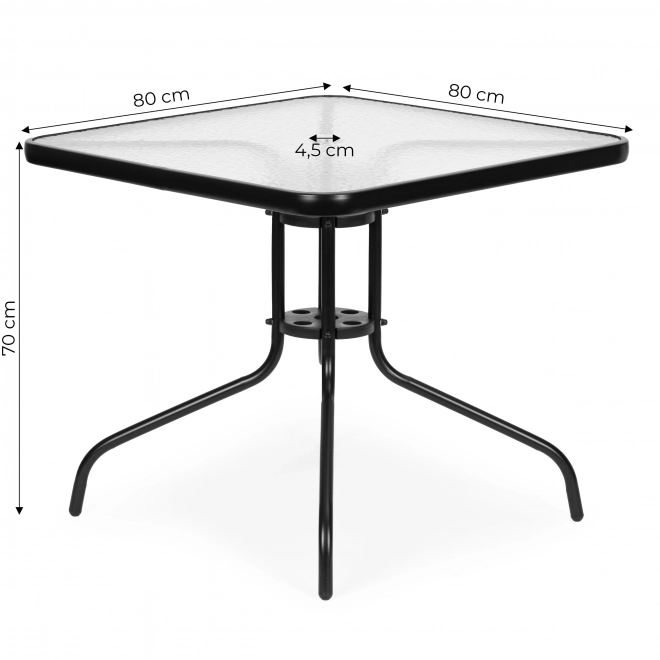 Outdoor Garden Table with Tempered Glass