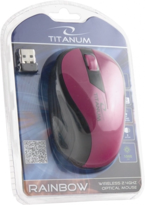 Wireless Optical Mouse Rainbow Pink