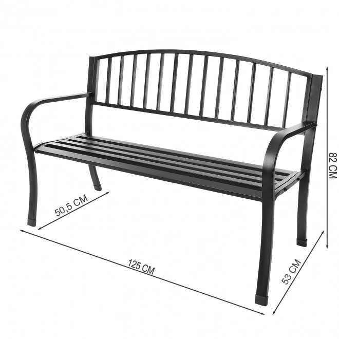 Garden bench with backrest for terrace and balcony
