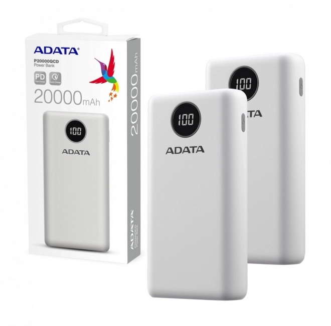 Adata Quick-Charge White Power Bank 20000mAh