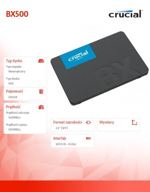 SSD BX500 240GB SATA3 2,5 540/500MB/s