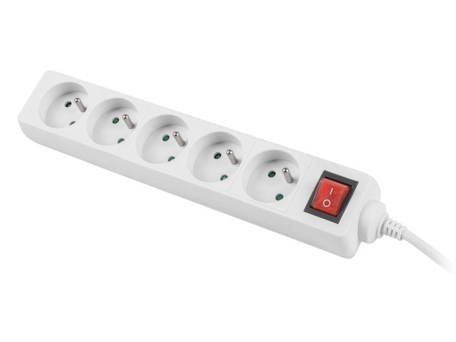 White Power Strip with Switch