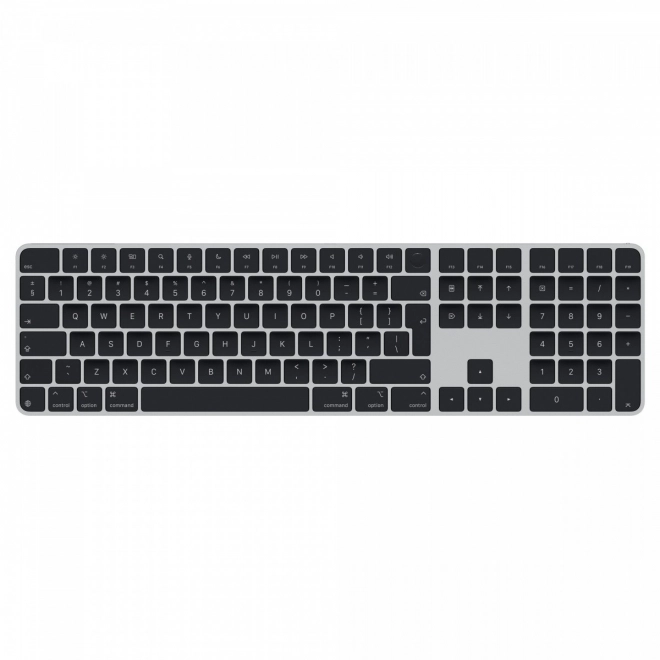 Magic Keyboard Touch ID-val és numerikus billentyűzettel Mac-hez Apple chippel, fekete billentyűk