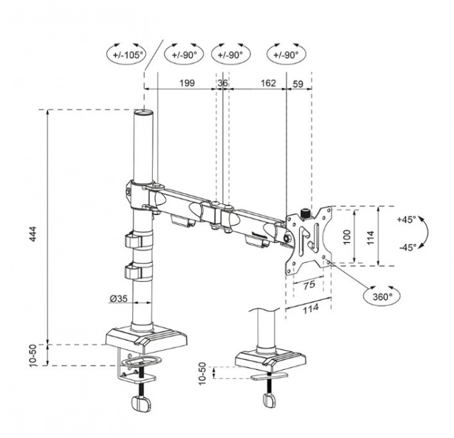 Neomounts monitor arm for screens up to 32 inches