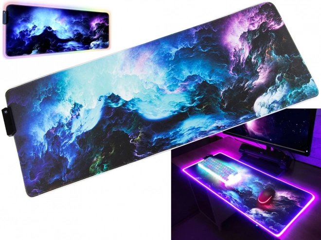 Tappetino per mouse da gioco LED RGB XXL