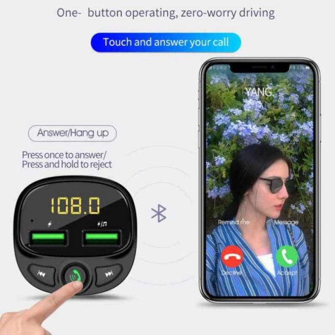 Car Bluetooth FM Transmitter and Charger
