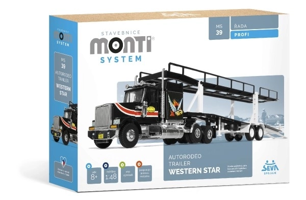 Set di Costruzioni Monti System Autorodeo Trailer Western Star
