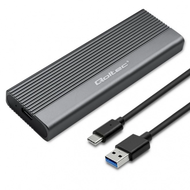 Alumínium burkolat lemez M.2 SSD SATA NGFF USB-C 2TB Szürke