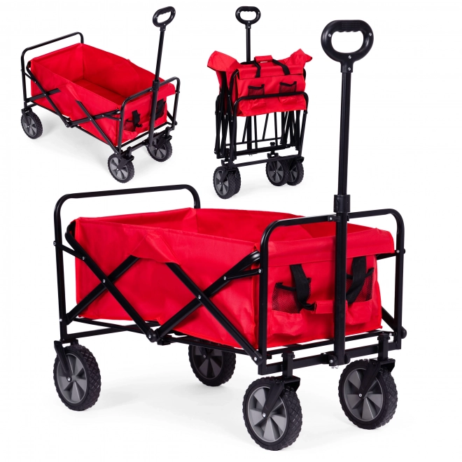 Folding Transport Cart MultiGarden Red 47x105 cm