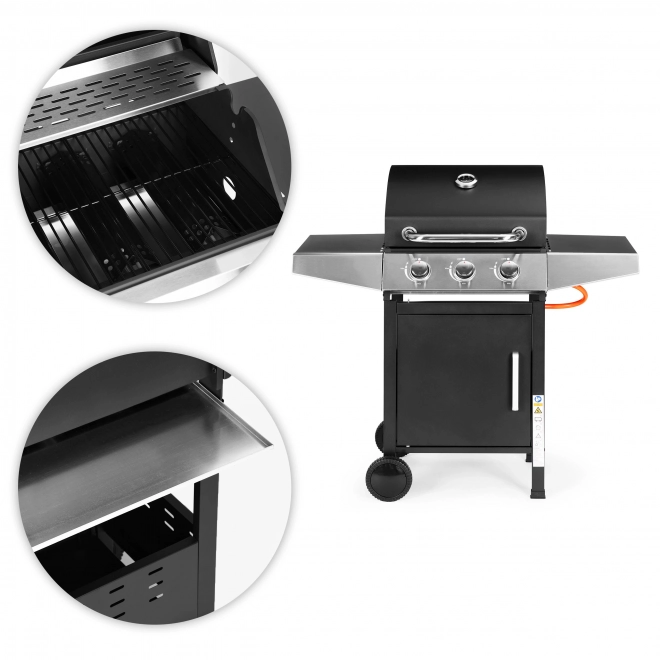 Gas garden grill with 3 burners