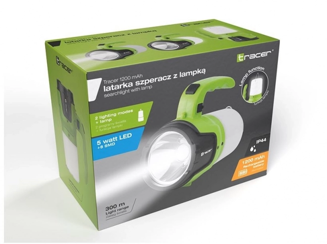 Tracer spotlight flashlight with lamp 1200mAh