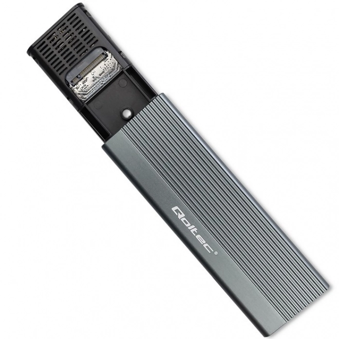 Aluminiumgehäuse für M.2 SSD SATA NGFF USB-C 2TB Grau