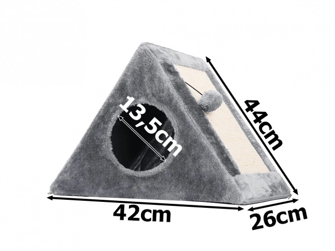 Triangular Cat Scratcher and House with Ball
