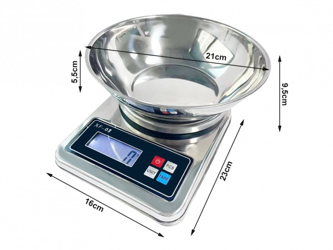 Bilancia da cucina digitale con base in metallo