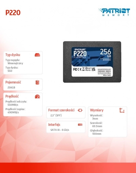 Patriot P220 256GB SSD