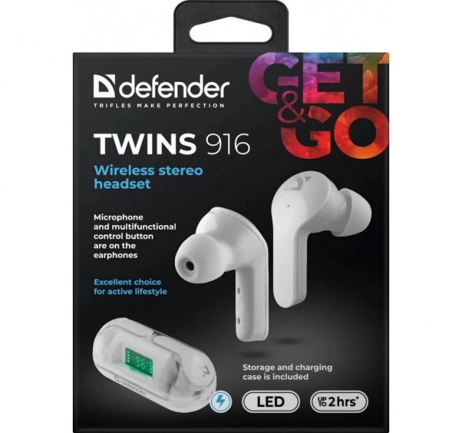 Cuffie wireless Twins 916 bianche con microfono