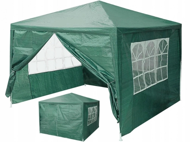Garden Tent Pavilion with Removable Sidewalls 3x3 m Green