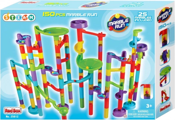 Plastic marble run, 150 pieces in a box