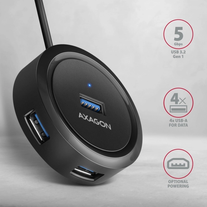 Hub USB HUE-P1A a 4 porte con cavo USB-A 30 cm