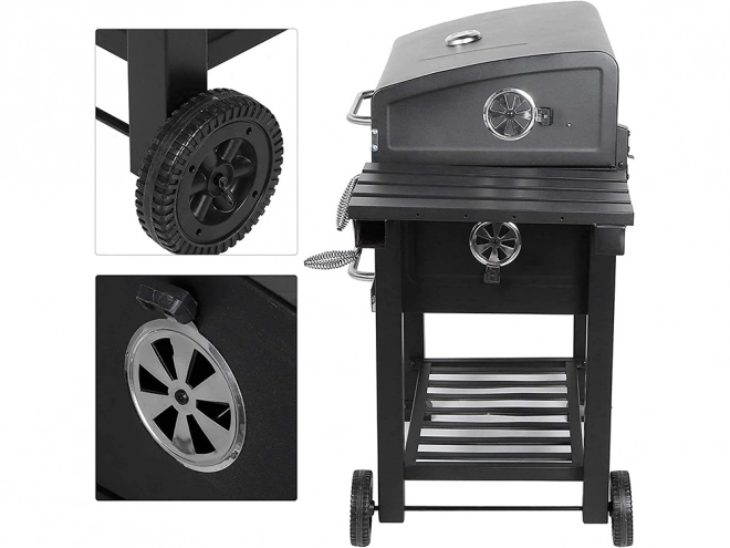 Garden Charcoal Grill with Two Grates and Thermometer