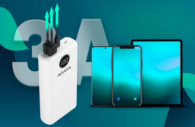 Adata Quick-Charge White Power Bank 20000mAh