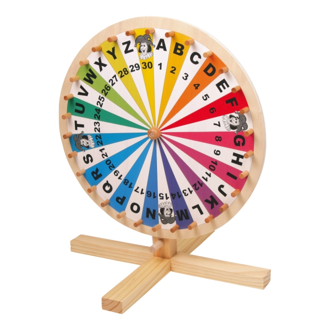 Alphabet and numbers on one wheel