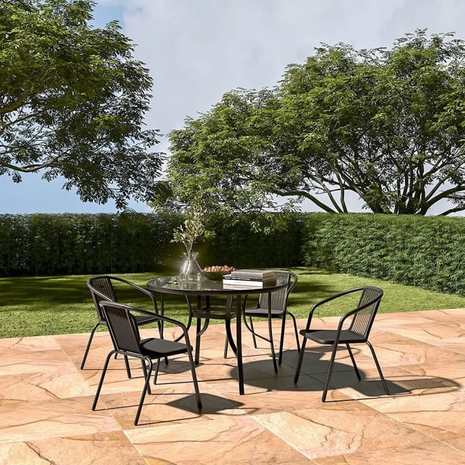 Round garden table 80 cm with parasol hole