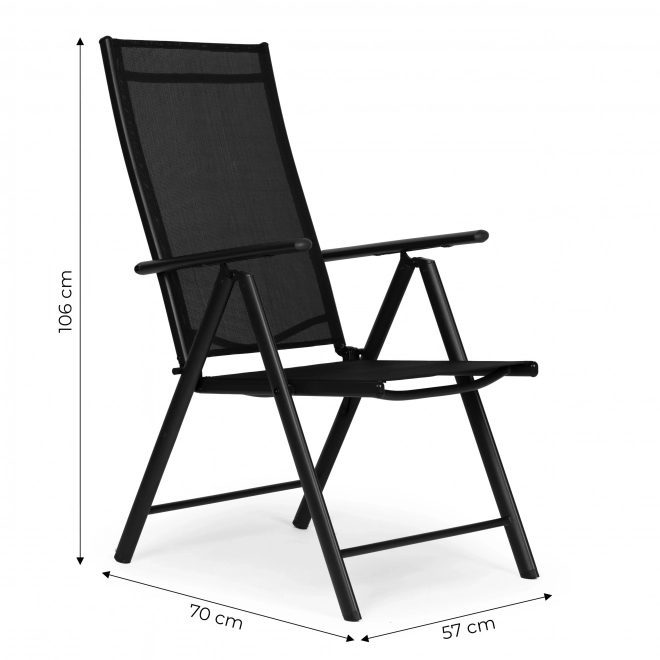 Set of Folding Garden Chairs with Adjustable Backrest