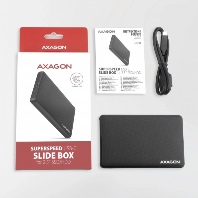 Custodia esterna senza viti USB-C SATA 2.5" nera