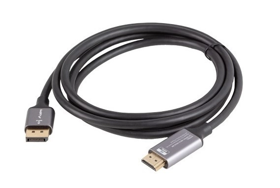 Displayport to HDMI 4K Black Silver Cable