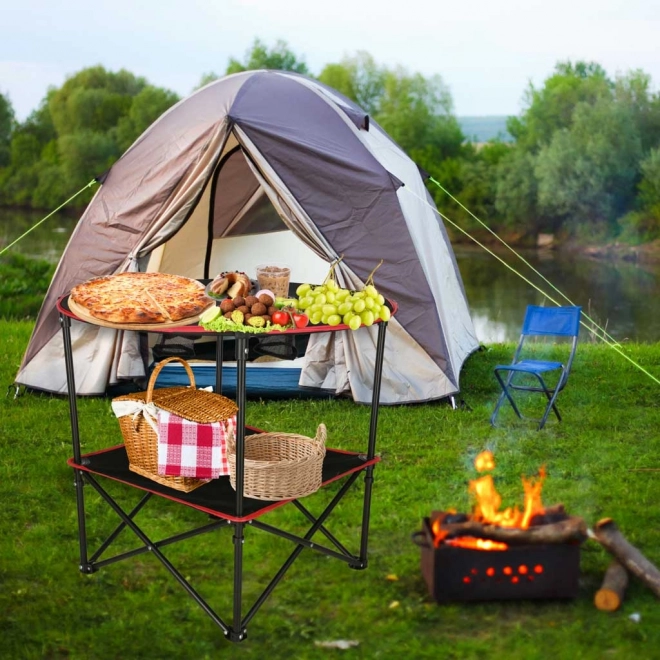 Folding Camping Table with Case Black