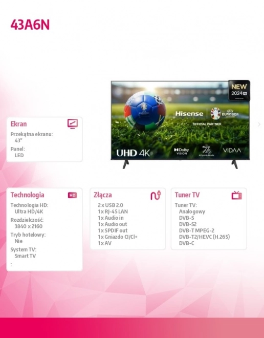 43-inch LED TV 43A6N