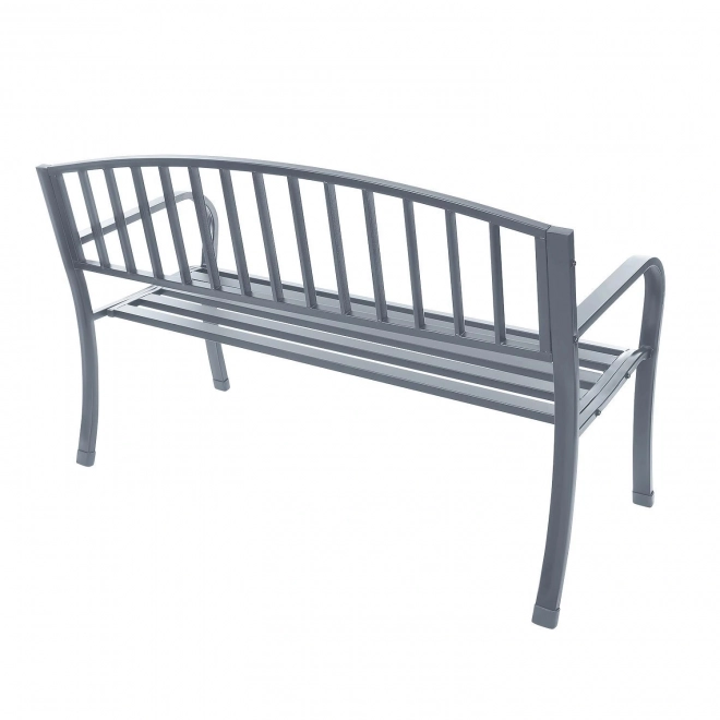 Garden bench with metal backrest in graphite color