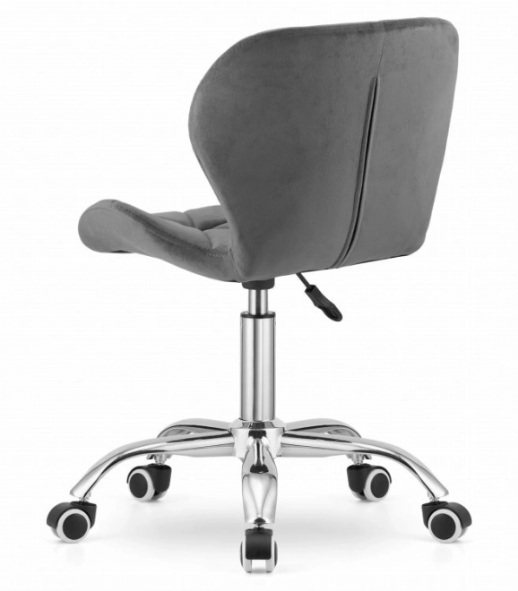 Swivel Office Chair Wide Backrest Velvet Gray