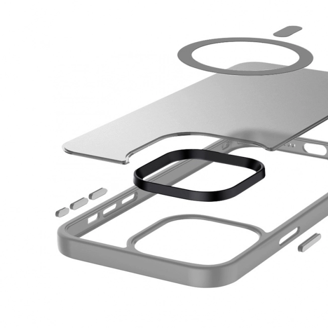 Hybrid Frost Mag Safe Gray Case for iPhone 15 Pro Max