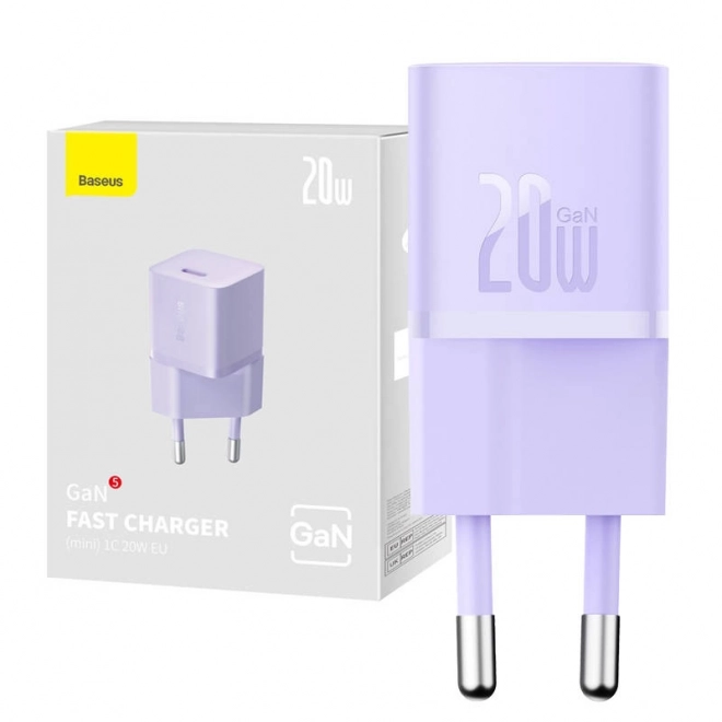 Mini caricabatteria da parete Baseus GaN5 20 W viola