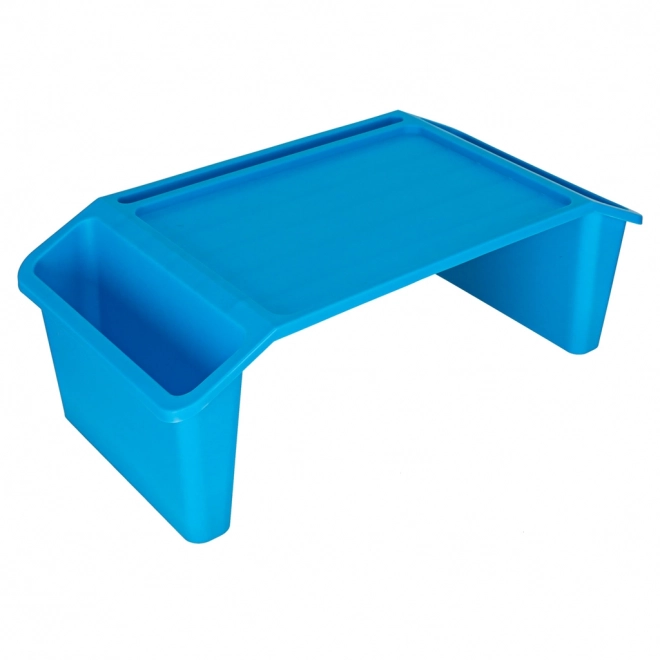 Tavolino per laptop con organizer blu