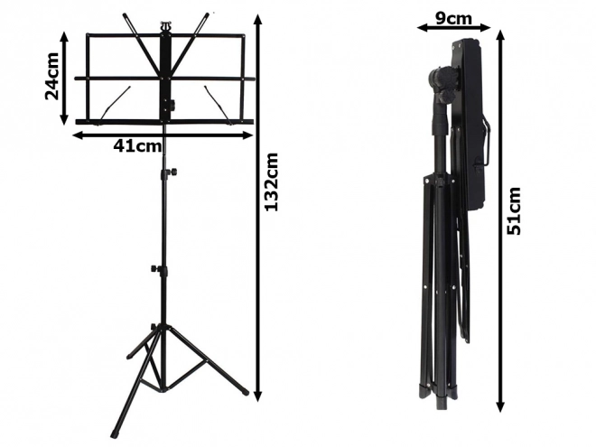 Music Stand with Adjustable Folding Structure 130 cm