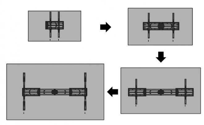 Wall Mount for Screens 55-110 Inches - Black